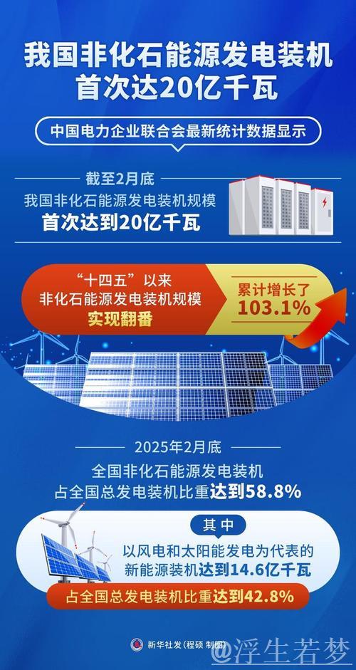 非化石能源发电装机规模首次迈上20亿千瓦台阶